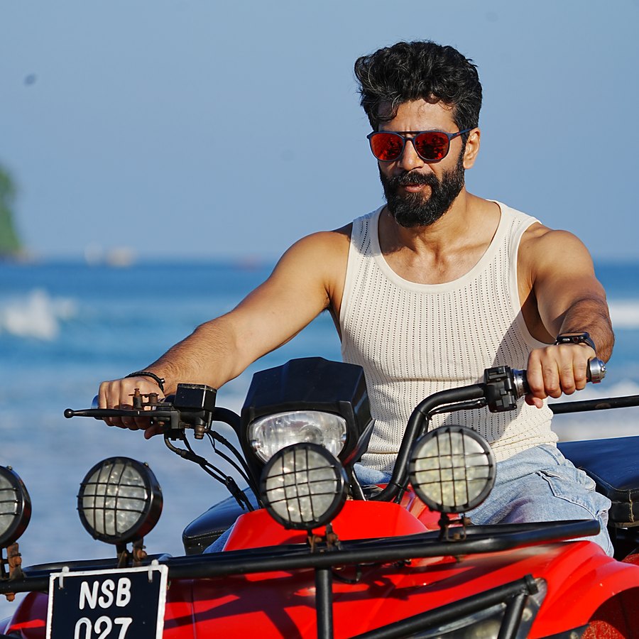 On a quad bike by the sea