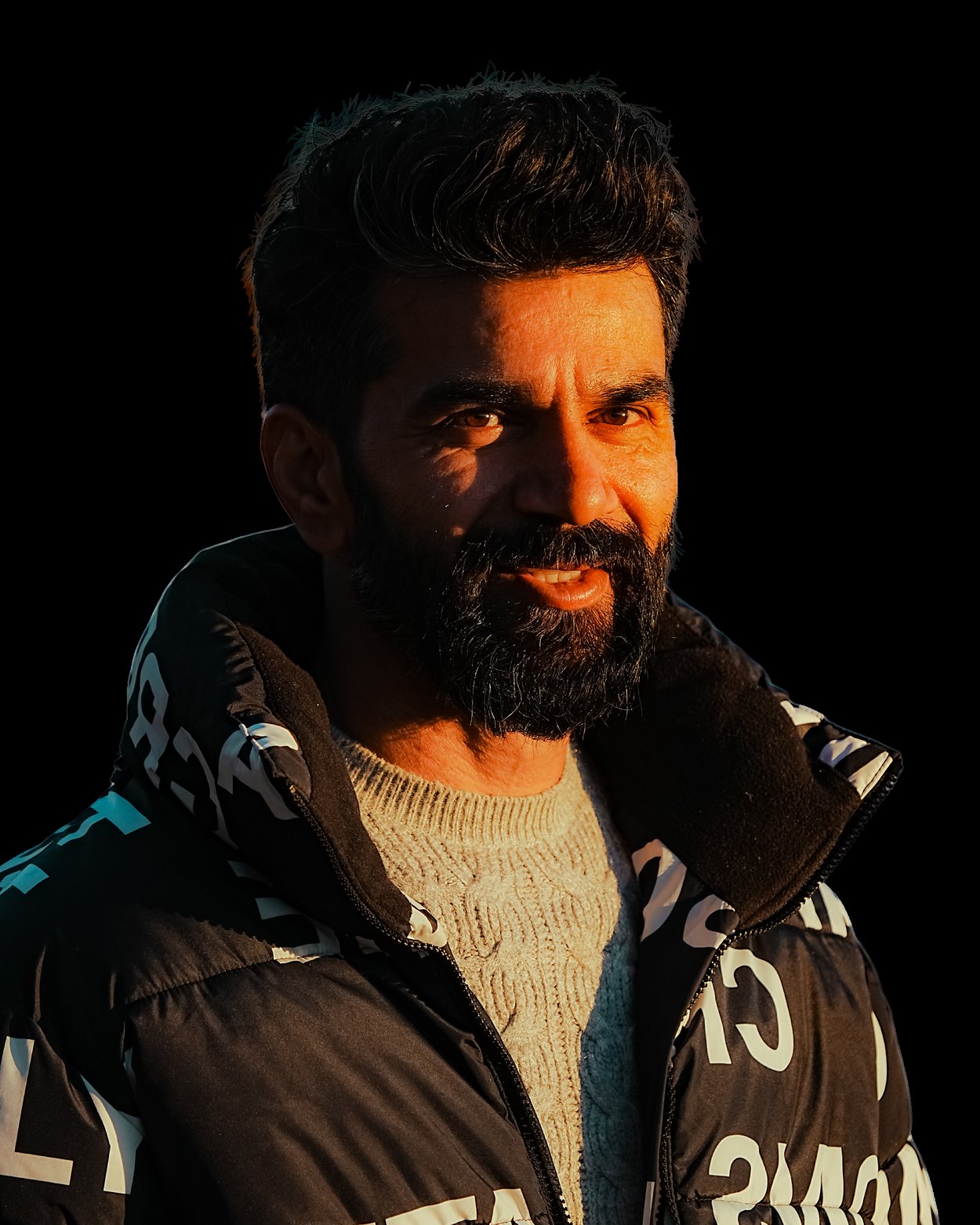 Nived Mishra in low winter light
