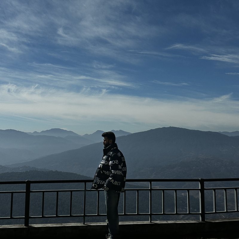 Looking out over the ridges from the terrace