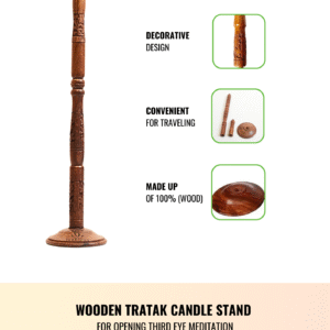 SoulCart Tratak Stand Wooden Meditation Candle Stand Suitable for Third Eye Trataka Yoga Meditation or as a Decorative - Image 2