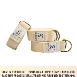 SoulCart Yoga Stretch Belt/Strap | Best for Daily Stretching, Yoga, Pilates, Physical Therapy, Fitness | 8 Feet Premium Cotton Strech Band (Beige)