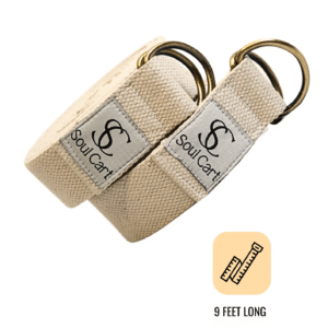 SoulCart Yoga Stretch Belt/Strap | Best for Daily Stretching, Yoga, Pilates, Physical Therapy, Fitness | 8 Feet Premium Cotton Strech Band (Beige) - Image 3